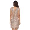 Women's Sexy Sequin V-Neck Dresses Sparkling Sleeveless Midi Dress for Party Prom Wedding Dinner Club