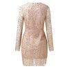 Women's V Neck Glitter Sequin Prom Dresses Sparkle Long Sleeve Short Skirt Evening Sexy Party Gowns Dinner