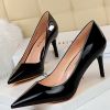 Women Pumps Patent Leather High Heels Shoes Women Basic Pump Wedding Shoes Female Stiletto Women Heel Plus Size 43
