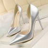 Women Pumps; Simple fashion high heels; stilettos; sexy patent pointed shoes; hollow slim high heels.