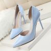 Women Pumps; Simple fashion high heels; stilettos; sexy patent pointed shoes; hollow slim high heels.
