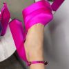 Women's Pumps High Heels Platform Sandals Sexy Dress Party Wedding Shoes Women Square Toe High Heel Crystal Female Sandal