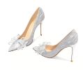 Cinderella Shoes Rhinestone High Heels, wedding shoes pointed toe bow shoes