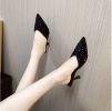 Baotou female slippers summer new wear sandals pointed rhinestone stiletto heels lazy half slippers