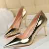 Women Pumps Patent Leather High Heels Shoes Women Basic Pump Wedding Shoes Female Stiletto Women Heel Plus Size 43