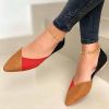 Women's Ballet Flats Loafers Autumn Flat Shoes for Women Pointed Toe PU Slip on Shallow Casual Mixed Color Ladies Shoe