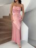 2025 Spring/Summer European and American French Sexy Slimming Solid Color strapless Evening Dress, Long Dress, Women's Wear