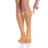 3 Pairs Sheer Knee High Socks for Women with Flower Patterned with Stay-Up Band