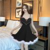 Women's Winter Furry Sexy Short Mini Christmas Dress