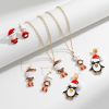 Kenjie's original design of Santa Claus oil dripping diamond pendant suit Women's European and American cross-border ins party necklace