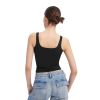 Women's Square Neck Sleeveless Tank Tops Basic Tight T Shirts
