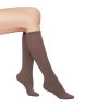 6 Pairs Women's Sheer Knee-High Massage Socks with Reinforced Toe and Stay-Up Band