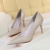 Women's Pumps; Stylish minimalist women's high heels. Stiletto super high heel; shallow pointed toe sexy single shoes; plus-size women's shoes
