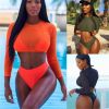 Sexy Swimsuit Bikini Set Three-Piece Suit Bandage Push-Up Beachwear Brazilian Swimwear