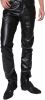 Mens Tight Waistless Pants Zipper Placket Daily Leisure Sports Leather Middle Trousers for Parties, Dances
