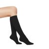 3 Pairs Women's Massage Nylon Sheer Knee High Stockings with Reinforced Toe