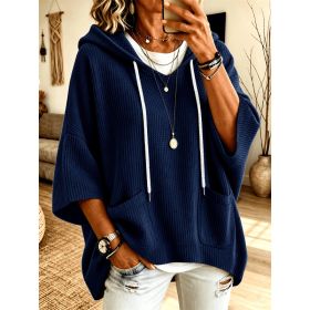 Polyester Female Long Sleeves (Option: Navy Blue-3XL)