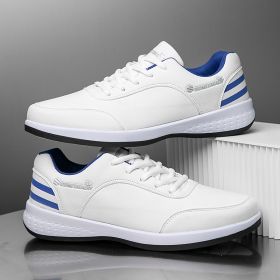 Casual Breathable Running Shoes Wear-resistant Sports Board (Option: White And Blue-40)