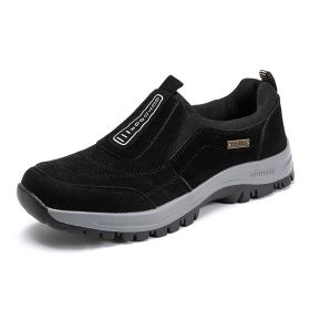 Men's Shoes Lightweight Plus Size Outdoor Climbing Boots Hiking Autumn And Winter (Option: Black-41)