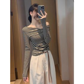 SpringAutumn New Korean-style Long-sleeve T-shirt For Women, Designer Style (Option: Picture Color-L)