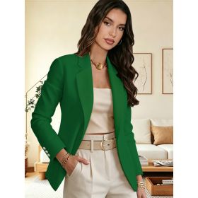 Stylish And Elegant Solid-color Lapel Long-sleeve Suit (Option: Green-M)