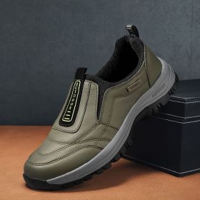 Men's Shoes Lightweight Plus Size Outdoor Climbing Boots Hiking Autumn And Winter (Option: Army Green-40)