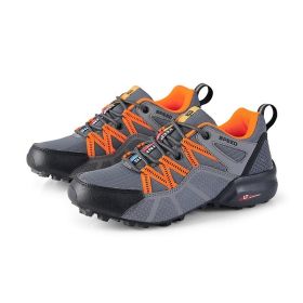 Lightweight Breathable Men's Mesh Outdoor Sports And Casual Hiking Shoes (Option: Gray Orange-42)