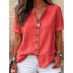 Womens European And American-style Cardigan (Option: Watermelon Red-3XL)