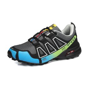 Summer Hiking Shoes Outdoor Shoes Men's Super Lightweight Breathable Shock Absorption Off-road Trekking Shoes (Option: Gray Green-36)