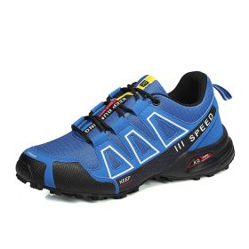 Summer Hiking Shoes Outdoor Shoes Men's Super Lightweight Breathable Shock Absorption Off-road Trekking Shoes (Option: Blue-36)