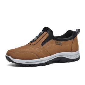 Men's Shoes Lightweight Plus Size Outdoor Climbing Boots Hiking Autumn And Winter (Option: brown-41)