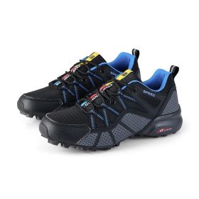 Lightweight Breathable Men's Mesh Outdoor Sports And Casual Hiking Shoes (Option: Black Blue-43)